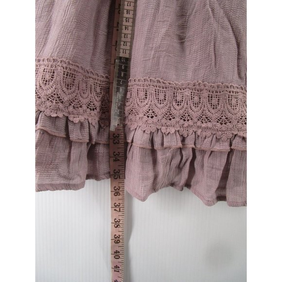 Bluivy Dress Large Fit Flare Ruffle Crochet Boho Pullover NEW - Picture 5 of 13